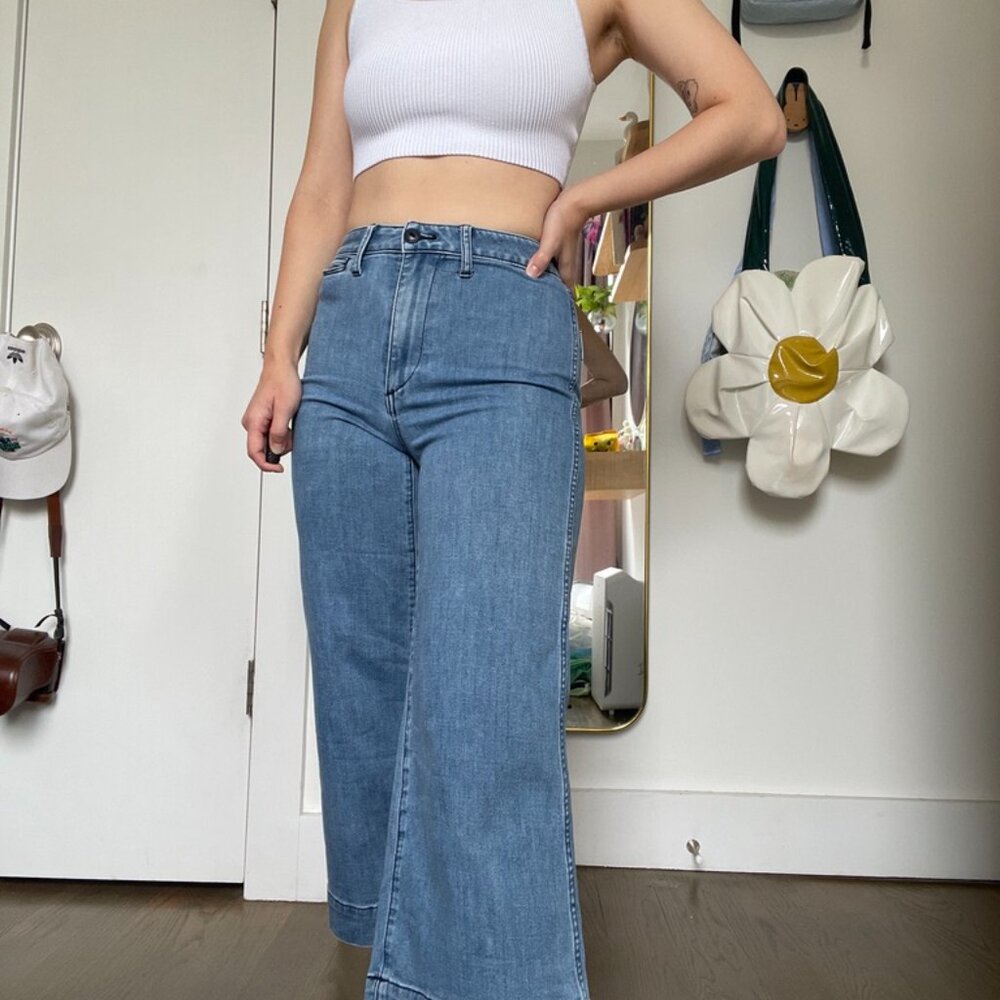 madewell wide leg cropped jeans